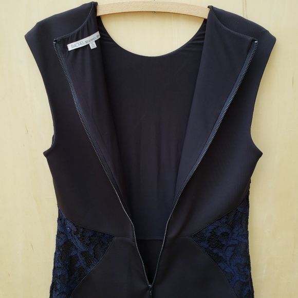 Rachel Roy Black / Navy Lace Scuba Sheath Dress 12 - Picture 11 of 14